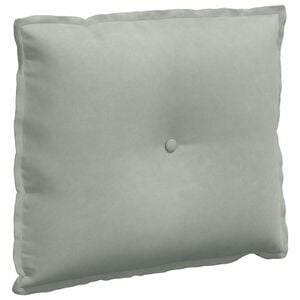 vidaXL Coussin de Dos Gris clair 60 x 50 cm Tissu en velours c&ocirc;tel&eacute;