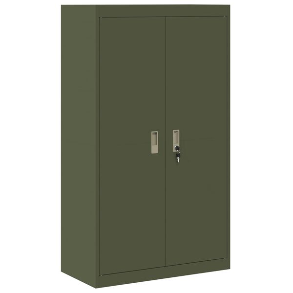 vidaXL Armoire de rangement 2 pcs Vert olive 80 x 40 x 140 cm Acier