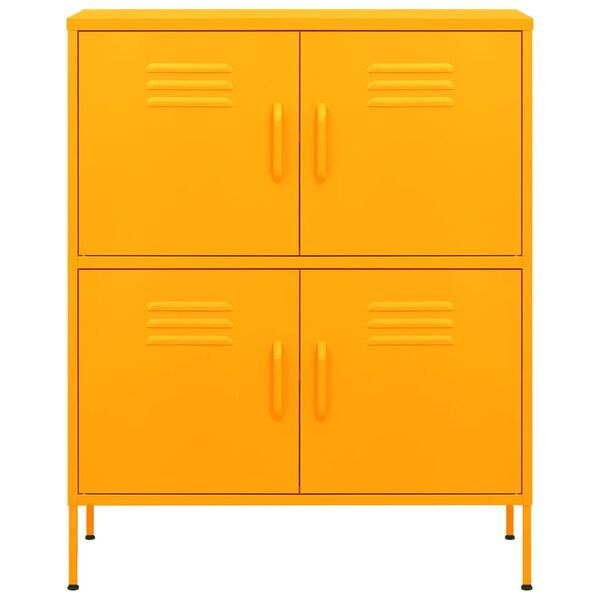 vidaXL Armoire de rangement Jaune moutarde 80x35x101,5 cm Acier