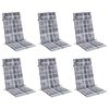 vidaXL Coussins de chaise &agrave; dossier haut lot de 6 carreaux gris