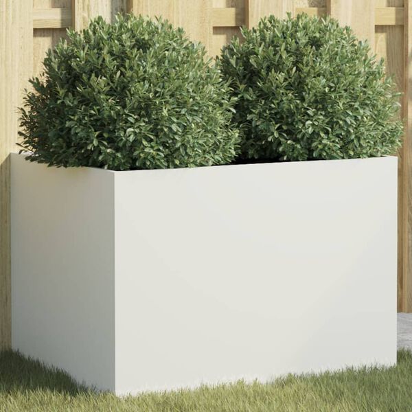 vidaXL Jardini&egrave;re blanc 62x47x46 cm acier