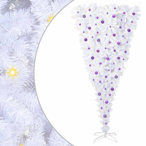 vidaXL Sapin de No&euml;l artificiel avec 300 LED Blanc 240 cm PVC et Acier