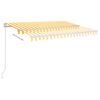 vidaXL Auvent manuel rétractable avec LED 300x250 cm Jaune et blanc