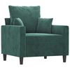 vidaXL Fauteuil avec repose-pied Vert fonc&eacute; 60 cm Velours