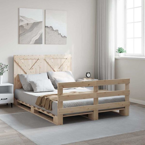 vidaXL Cadre de lit sans matelas avec t&ecirc;te de lit 160x200 cm