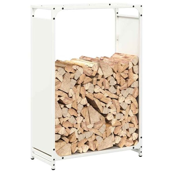 vidaXL Portant de bois chauffage blanc 60x28x90 cm