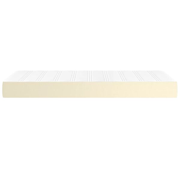 vidaXL Matelas de lit &agrave; ressorts ensach&eacute;s fermet&eacute; moyenne Cr&egrave;me 90x190x20cm Similicuir