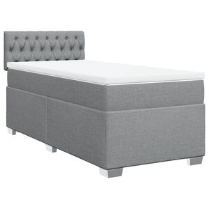 vidaXL Sommier &agrave; lattes de lit avec matelas gris clair 80x200 cm tissu