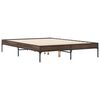 vidaXL Cadre de lit sans matelas ch&ecirc;ne marron 135x190 cm