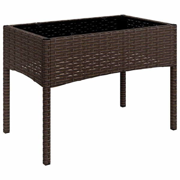 vidaXL Salon de jardin 4 pcs avec coussins Marron R&eacute;sine tress&eacute;e