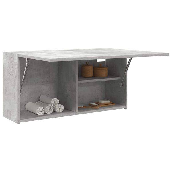 vidaXL Armoire murale de bain gris béton 80x25x40 cm bois d'ingénierie