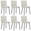 vidaXL Chaises &agrave; manger lot de 6 cr&egrave;me velours