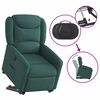 vidaXL Fauteuil inclinable &eacute;lectrique vert fonc&eacute; tissu