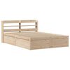 vidaXL Cadre de lit avec t&ecirc;te de lit 135x190 cm bois de pin massif