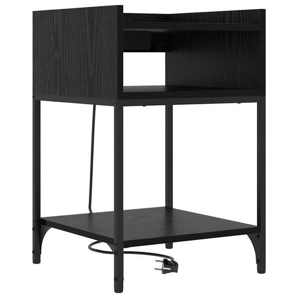 vidaXL Cabinet de chevet Ch&ecirc;ne noir 40 x 40 x 61 cm Bois d'ing&eacute;nierie