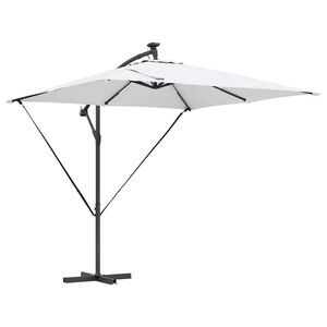 vidaXL Parasol banane &agrave; m&acirc;t d&eacute;port&eacute; Couleur sable 249 x 249 x 250 cm