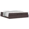 vidaXL Cadre de lit avec matelas avec matelas 2 pcs Tan tissu