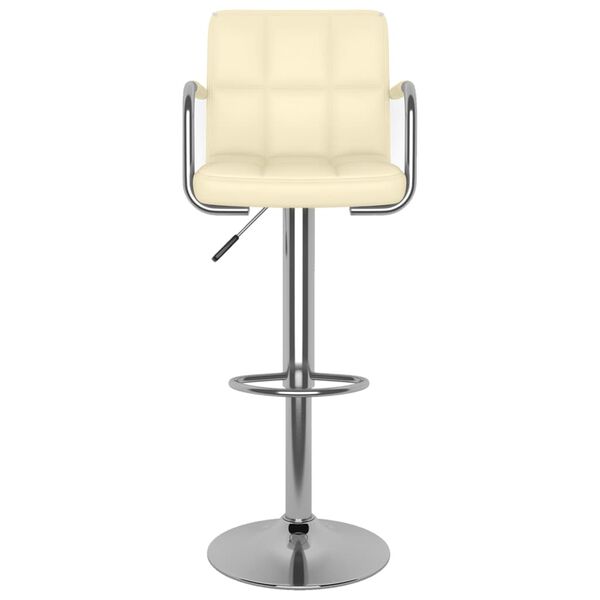 vidaXL Tabouret de bar Crème Similicuir