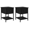 vidaXL Table de chevet 2 pi&egrave;ces Ch&ecirc;ne noir 34 x 35,5 x 45 cm