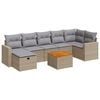 vidaXL Salon de jardin avec coussins 8 pcs beige r&eacute;sine tress&eacute;e
