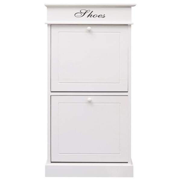 vidaXL Armoire &agrave; chaussures Blanc 50 x 28 x 98 cm Bois de Paulownia