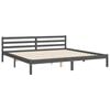 vidaXL Cadre de lit sans matelas gris 200x200 cm bois massif de pin