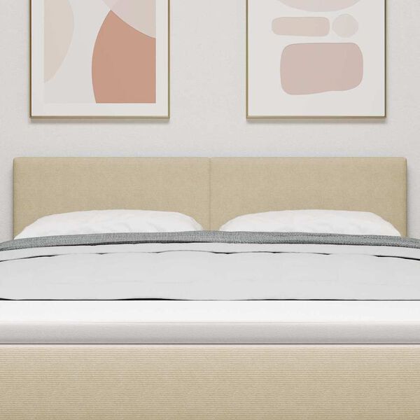 vidaXL T&ecirc;te de lit LED avec t&ecirc;te de lit Vert gris 144 cm Polyester