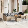 vidaXL Salon de jardin avec coussins 8 pcs beige r&eacute;sine tress&eacute;e