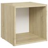 vidaXL Ensemble de meubles TV 3 pcs Blanc chêne sonoma Bois ingénierie
