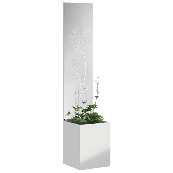 vidaXL Écran de confidentialité de jardin Fretwork Argent 32 x 140 cm