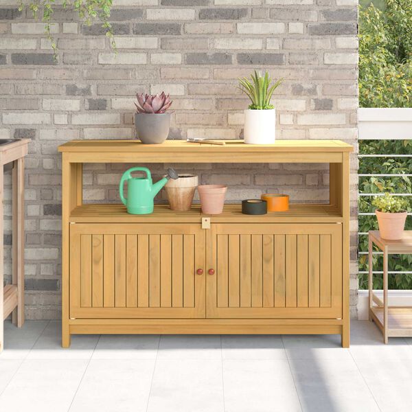 vidaXL Table console de jardin 110x35x75 cm bois massif d'acacia