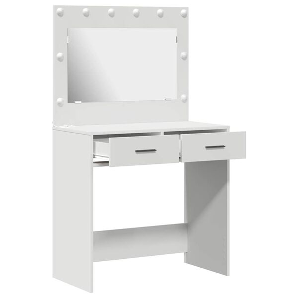 vidaXL Table de Toilette Blanc 78,5 x 41 x 135 cm Bois d'ing&eacute;nierie
