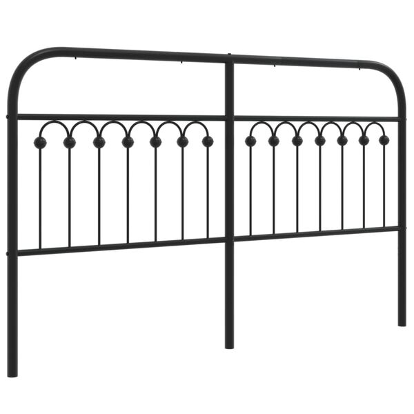 vidaXL T&ecirc;te de lit m&eacute;tal noir 160 cm