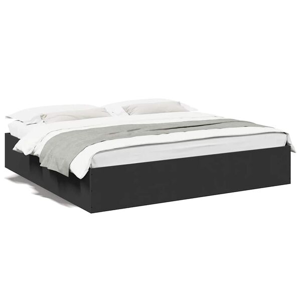 vidaXL Cadre de lit sans matelas noir 200x200 cm