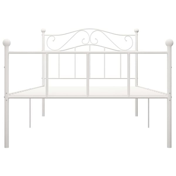 vidaXL Cadre de lit sans matelas blanc métal 90x200 cm
