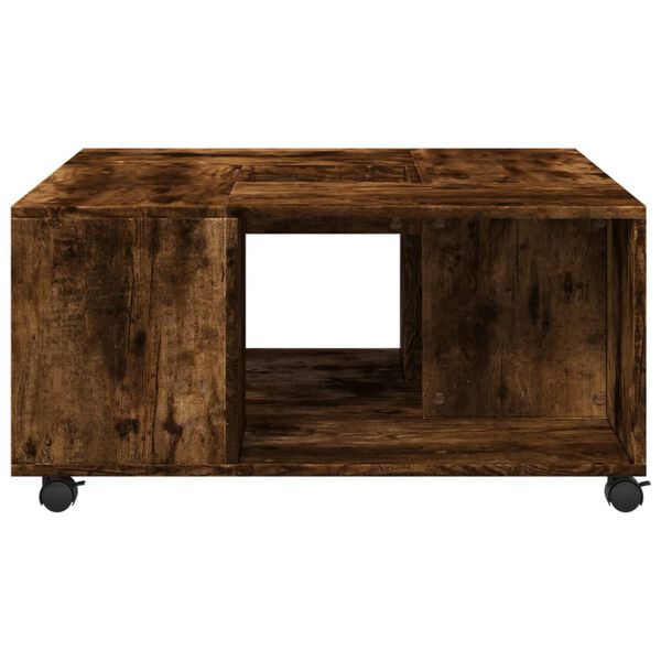 vidaXL Table basse chêne fumé 80x80x40 cm bois d'ingénierie