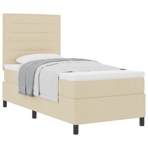vidaXL Lit &agrave; ressorts avec matelas Cr&egrave;me 80 x 200 cm tissu