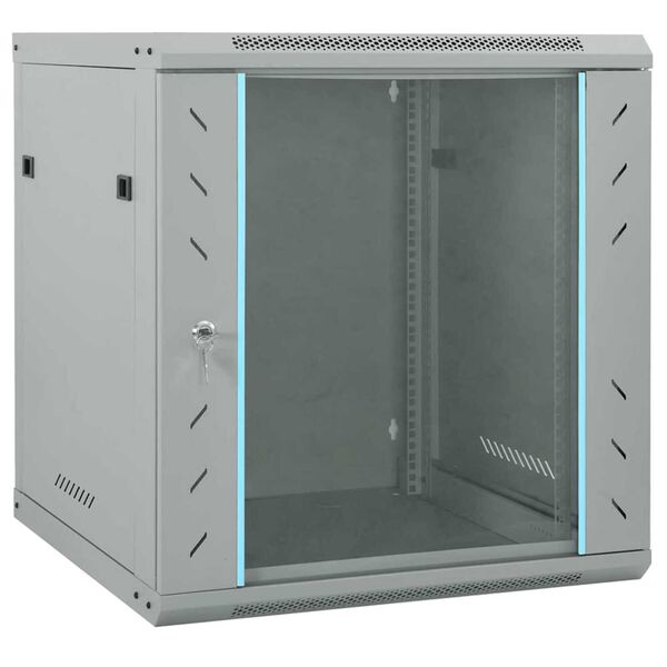vidaXL Armoire réseau avec stockage Gris 60 x 45 x 65 cm Acier