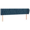 vidaXL Tête de lit avec oreilles Bleu foncé 203x23x78/88 cm Velours