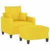 vidaXL Fauteuil avec repose-pied Jaune clair 60 cm Tissu