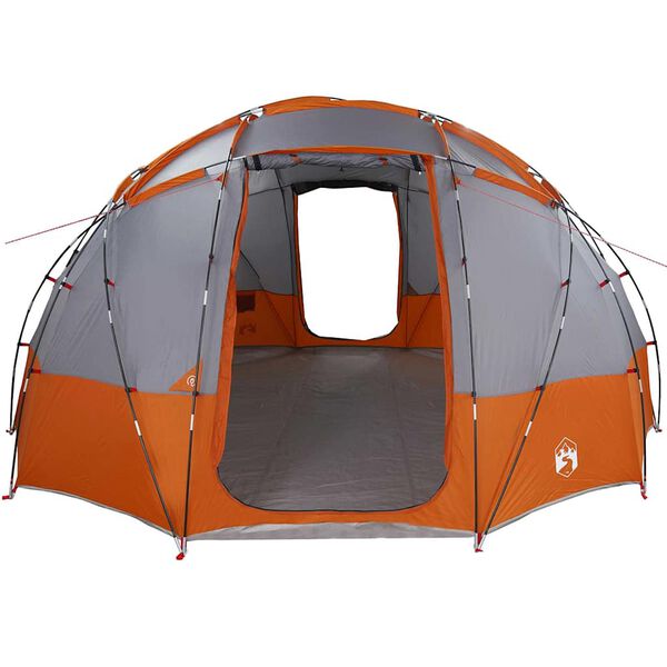 vidaXL Tente de camping Gris et orange 475 x 475 x 235 cm Polyester
