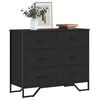 vidaXL Commode noir 91x35,5x74,5 cm bois d'ing&eacute;nierie