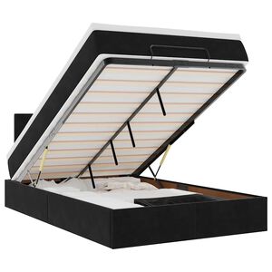 vidaXL Cadre de lit ottoman avec matelas noir 120x200 cm velours