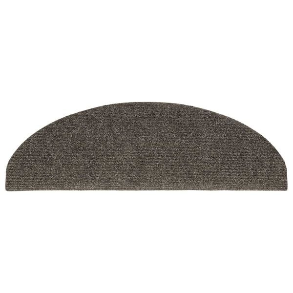 vidaXL Tapis d'escalier autocollants 30 pi&egrave;ces 65 x 21 x 4 cm Anthracite Demi-rond Grand