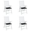 vidaXL Coussins de chaise de jardin lot de 4 motif &agrave; carreaux noir