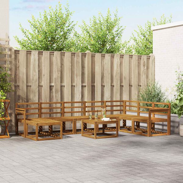 vidaXL Ensemble de canap&eacute;s d'ext&eacute;rieur 9 pcs Naturel