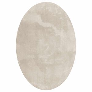 vidaXL Tapis de surface ovale HUARTE Beige 120 x 170 cm 100% Polyester