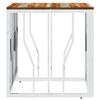 vidaXL Table basse argent&eacute; acier inoxydable/bois massif r&eacute;cup&eacute;ration
