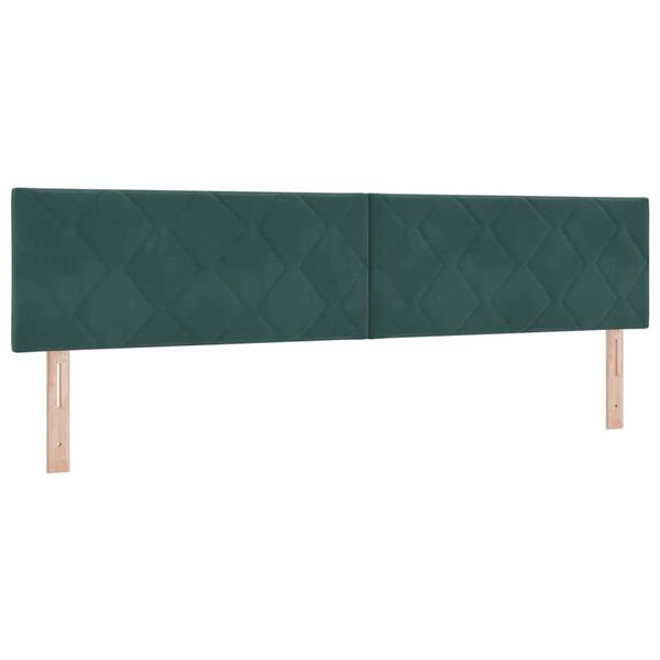 vidaXL T&ecirc;te de lit avec t&ecirc;te de lit Vert fonc&eacute; 200 cm Velours