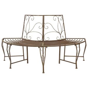 vidaXL Banc d'Arbre 4-Nombre de places 160 x 80 x 89 cm Acier